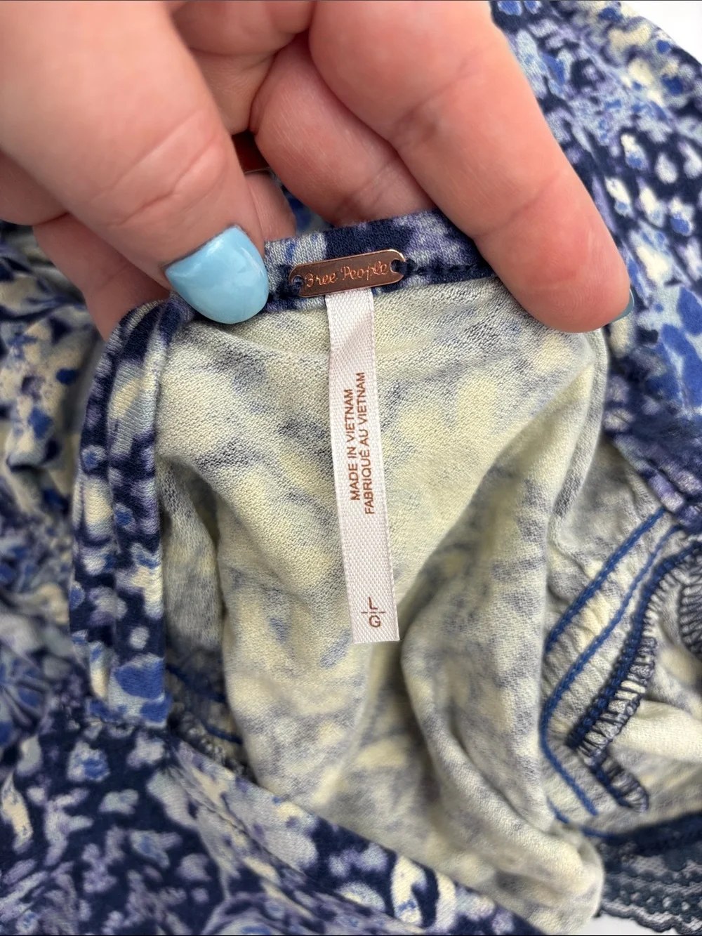 Free People Layer It On Me Top in Blue Combo - Picture 6 of 7